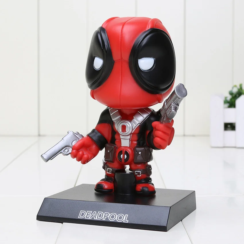 

13.5cm Deadpool Figure Toy Wacky Wobbler Bobble Head PVC Action Figures toys opp bag