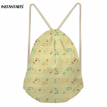 INSTANTARTS музыкальный принт с нотами Женская Повседневная сумка на шнурке Многофункциональный рюкзак для детей детский мешок для хранения