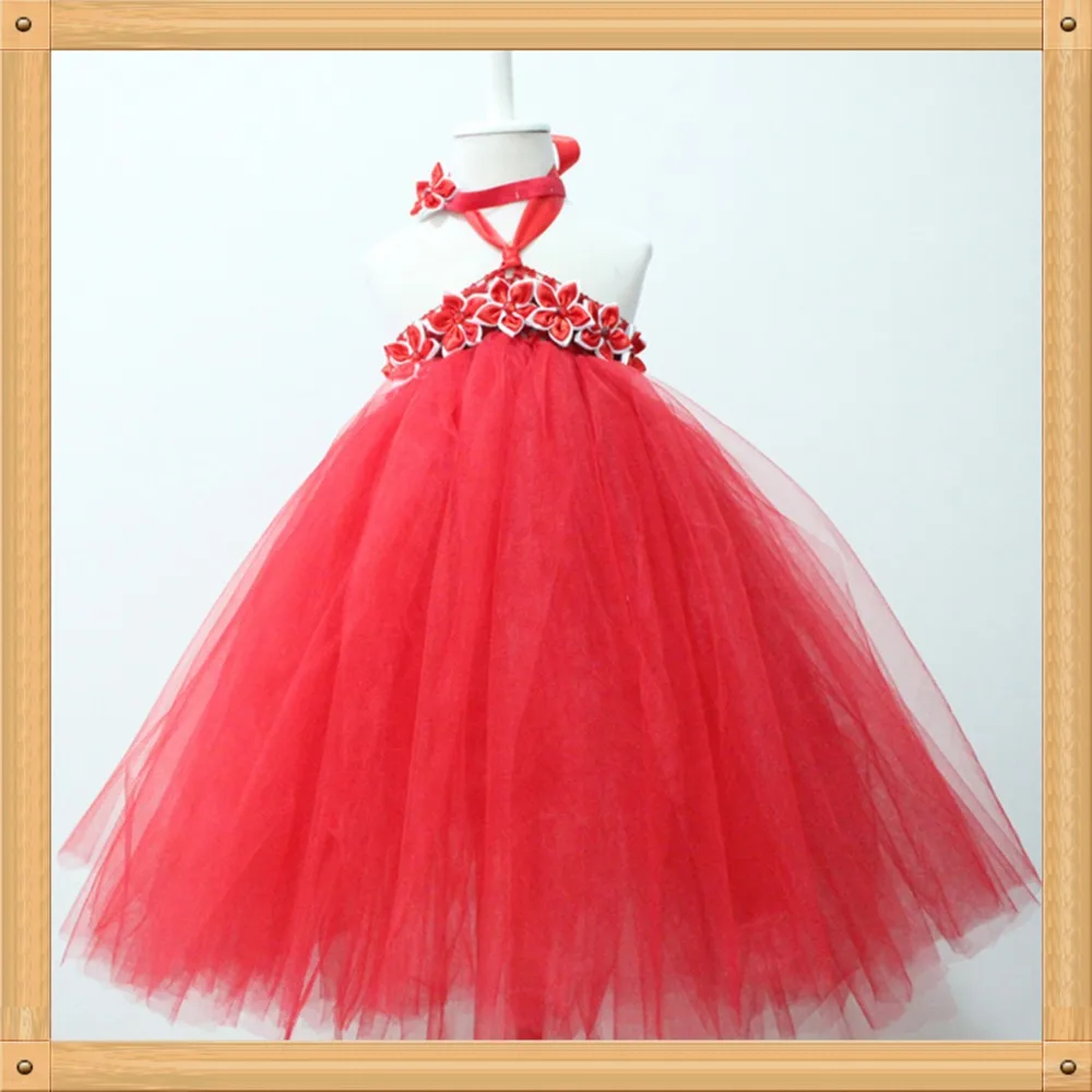 red girls 39 dresses fluffy long red tutu dress girl party christmas tutu sets