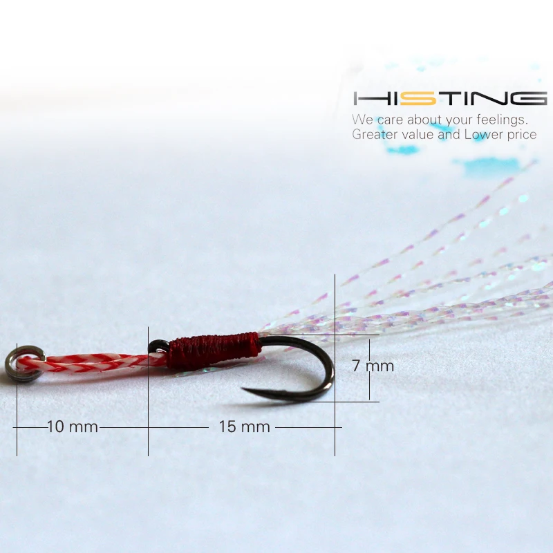 Jigging hook 2pcs High Carbon Steel Metal Plate Fishing Hooks Jig Spoon With with feather and ring assist hook fishing tackle