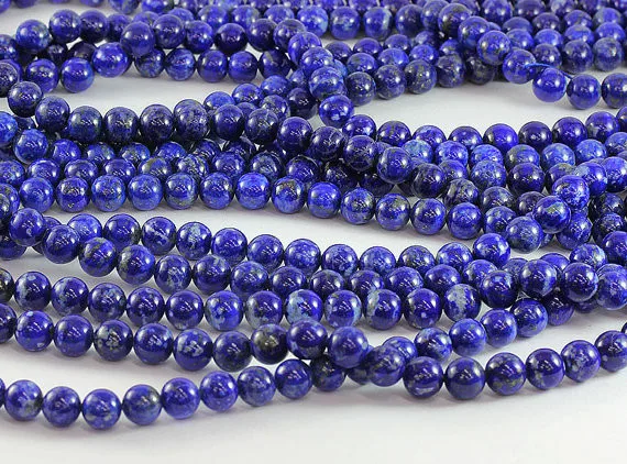 Wholesale Lapis Lazuli AAA 3, 4, 6, 8,10,12, 14 mm. Smooth Round Beads, Natural Stone Beada