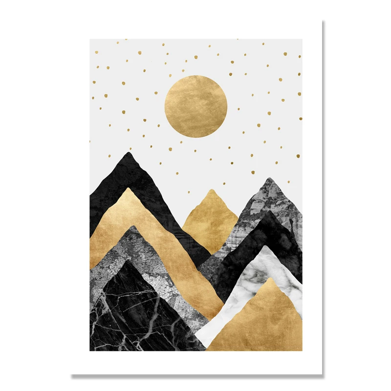 Nordic Style Abstract Gold Yellow Poster Wall Picture Print Art Canvas Painting Modern Home Cuadros Decoration Salon Unframed | Дом и сад