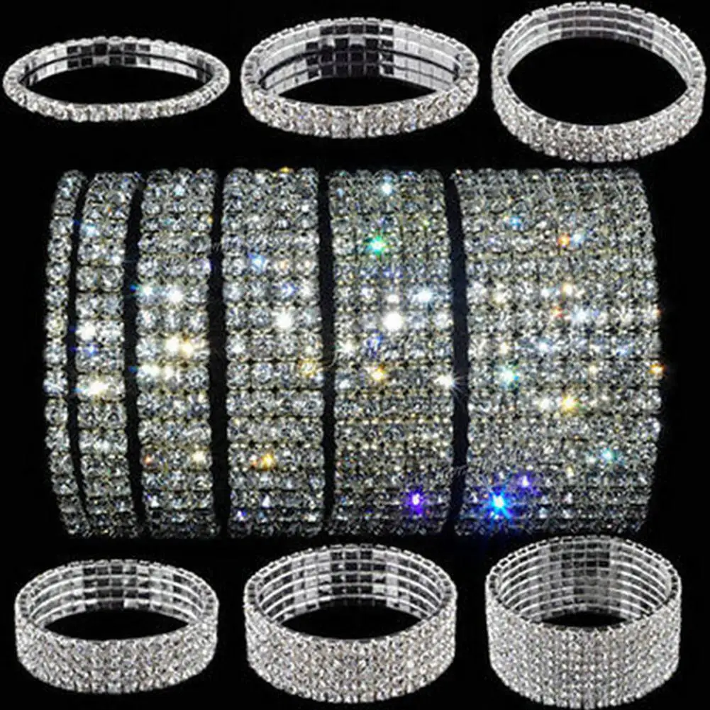 

Multirow Stretch Bracelet Bangle Cuff Wedding Bridal Gift for Women