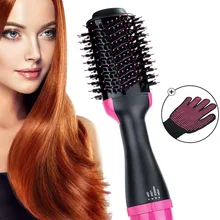 Профессиональный один шаг Фен щетка Volumizer Горячая распылители щипцы для завивки вращающийся фен расческа инструменты для стайлинга