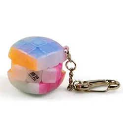Горячая Распродажа QiYi желе цвет брелок Magic cube 3x3x3 Professional скорость Твист Головоломка Нео Cube не стикеры Классические игрушки подарки