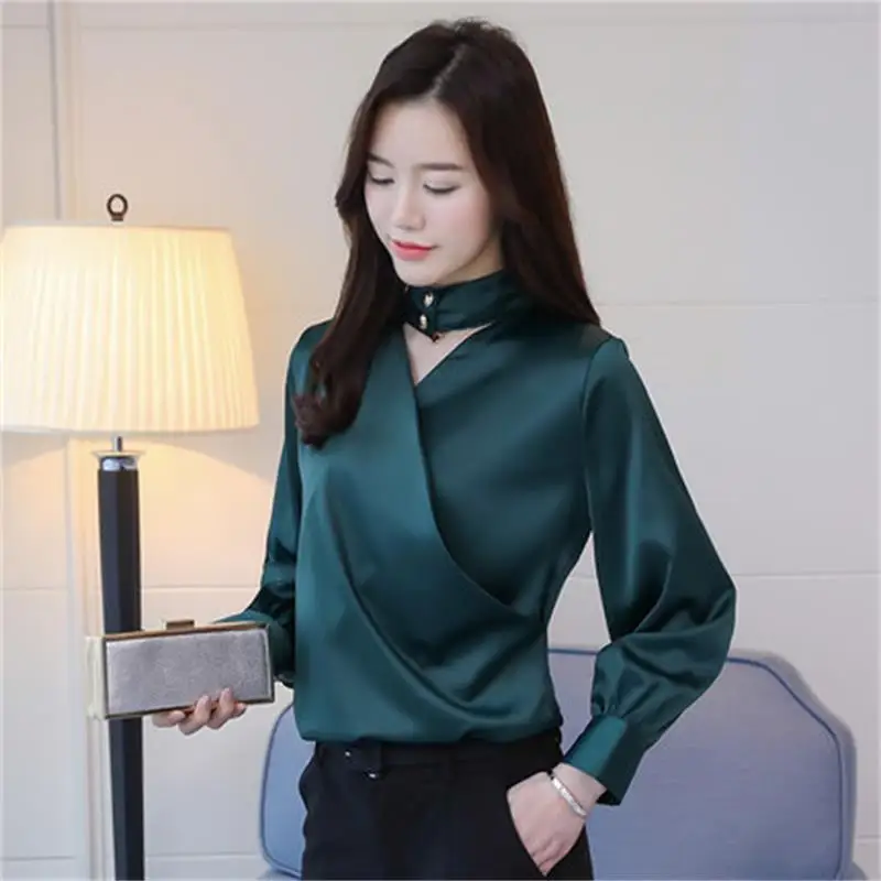 

2019 spring and autumn new fashion wild lantern sleeve blouse