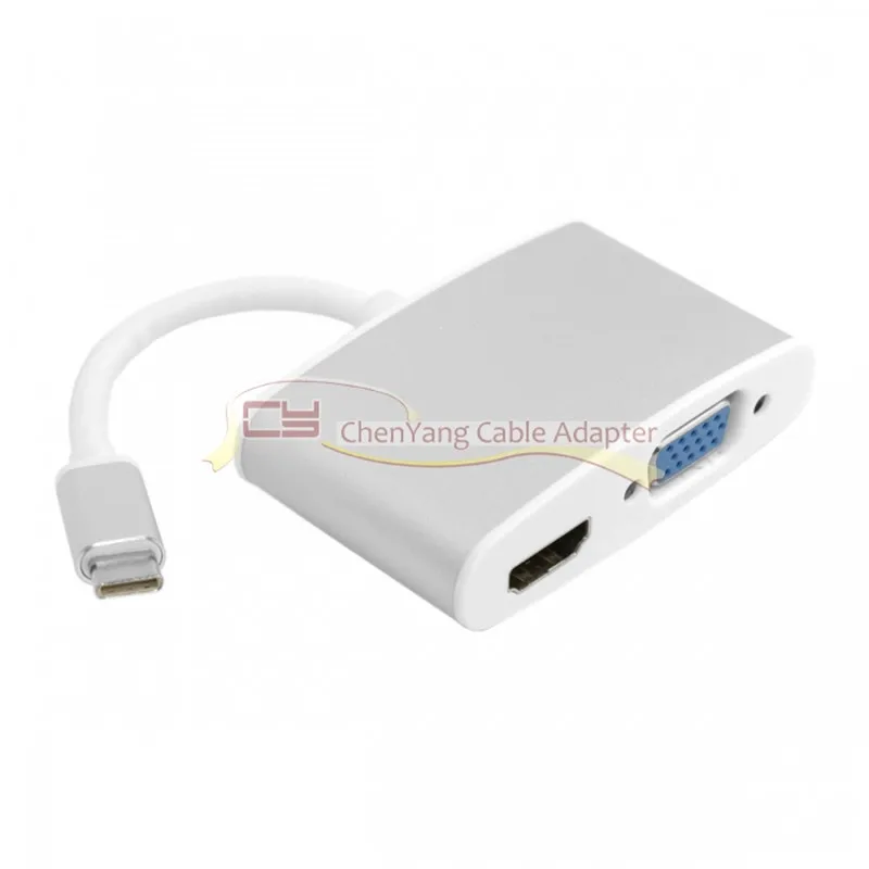 Адаптер USB 3.1 Type C на HDTV 4K 30 Гц и VGA 1080p для Mac Pro монитора ноутбука HDTv | Компьютеры офис