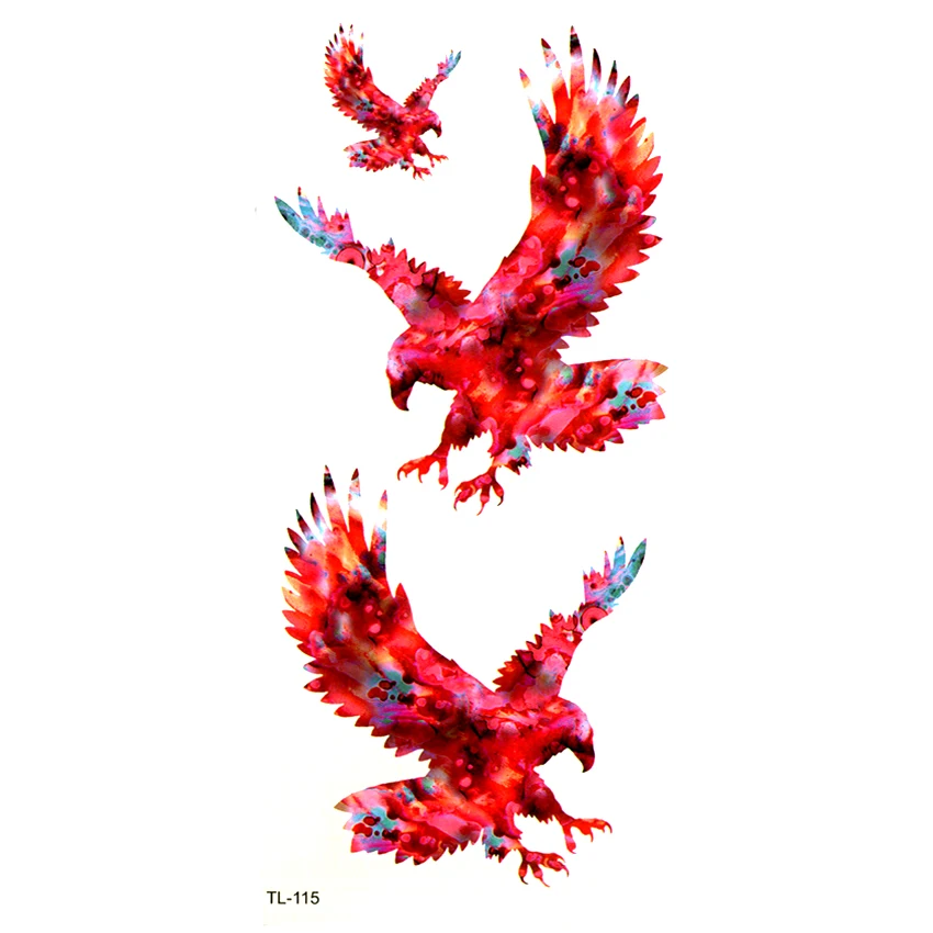 Водостойкая временная татуировка Red Eagle Мужская тату-наклейки с хной красивым