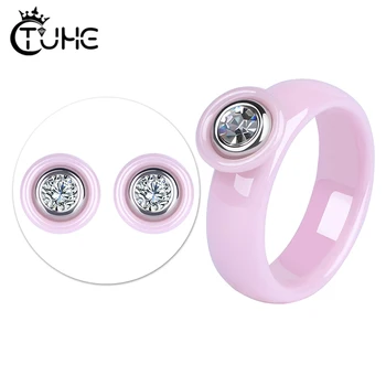 

Bridal Jewelry Sets Parure Bijoux Femme Pink Healthy Ceramic Circle Jewelry Wedding Jewelry Sets With AAA Rhinestone Wholesale