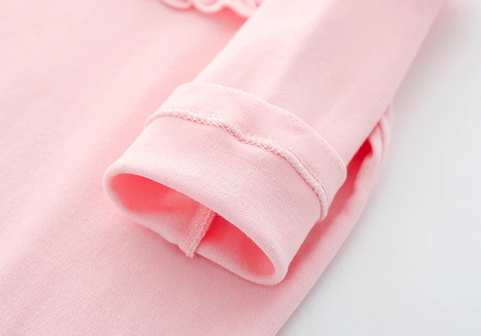 Одежда для новорожденных, Комбинезоны для маленьких девочек, однотонный розового цвета, хлопковая детская одежда комбинезон, зимняя одежда для девочек 0-3-6 месяцев