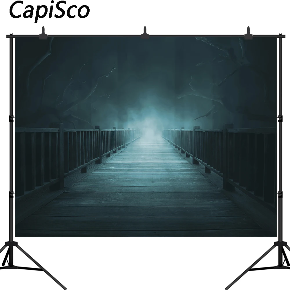 

Capisco Spooky мост в лесу, угрюмый лес, страшная сцена, фотосессия, фон, винтажный, Хэллоуин, ночная фотография, студийный реквизит