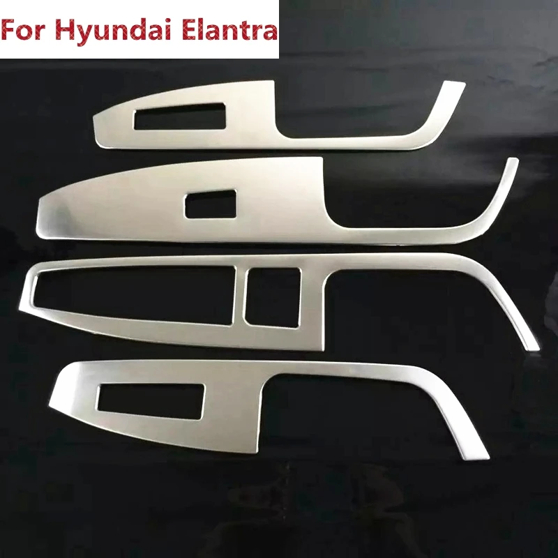 Для Hyundai Elantra 2016/Avante 2015 4 шт. хромированная Внутренняя дверь подлокотник крышка