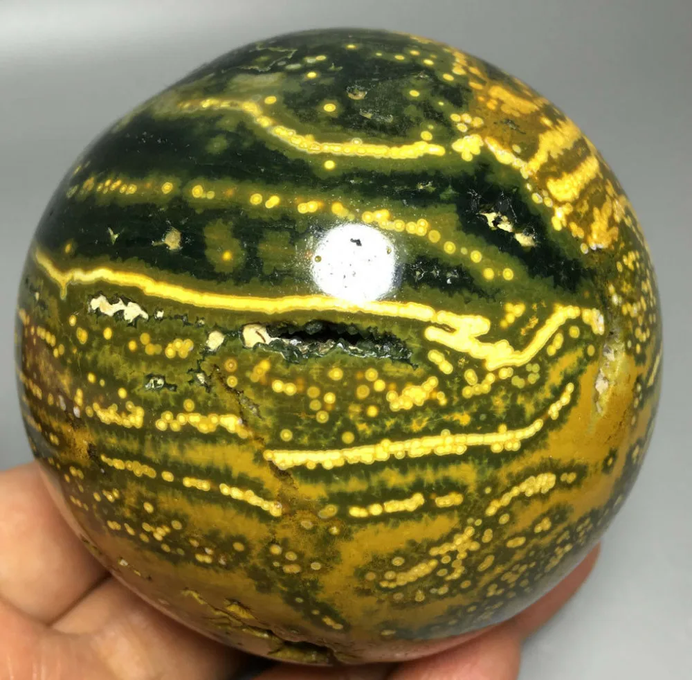 

848g Raw NATURAL OCEAN JASPER QUARTZ Geode CRYSTAL BALL HEALING wedding souvenirs