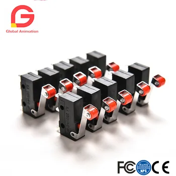 

10Pcs Micro Roller Lever Arm Open Close Limit Switch KW12-3 PCB Microswitch