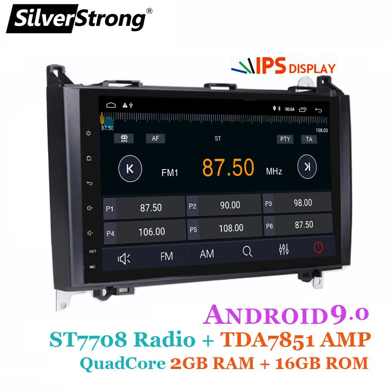 SilverStrong ips Android9.0 автомобильный DVD gps для Mercedes Benz Sprinter B200 B180 W169 W209 W245 с радио wifi