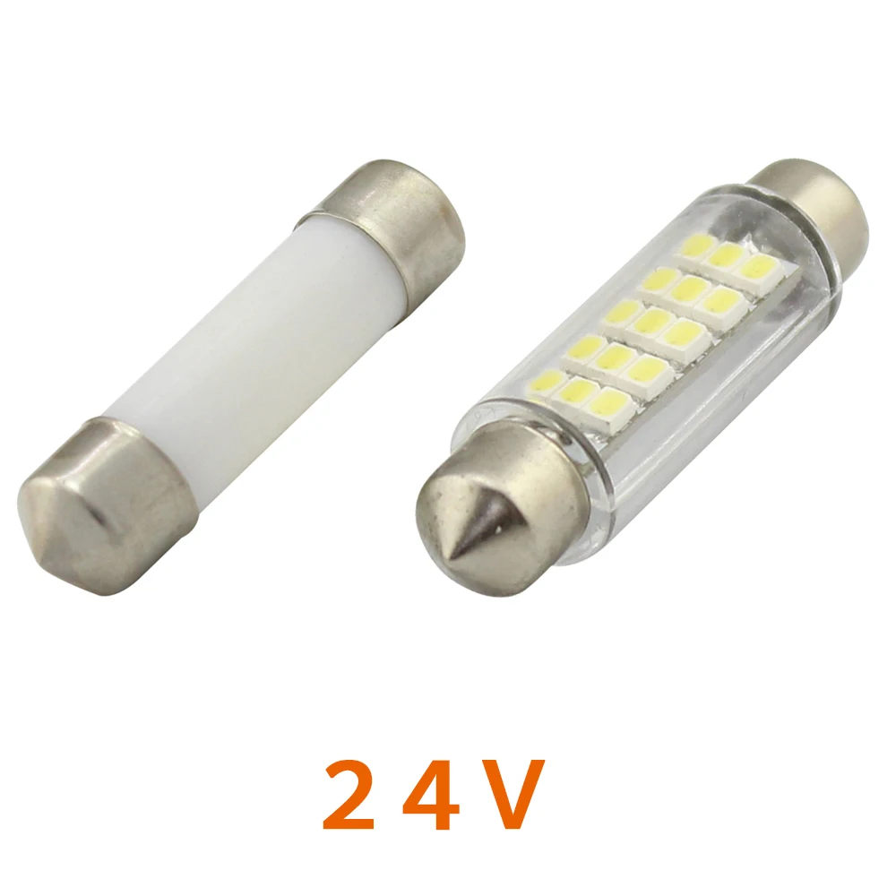 24 V DC Светодиодная Лампочка для гирлянд лампы 27 мм 31 36 мм/39 мм/41 44 C5W купол кормовой