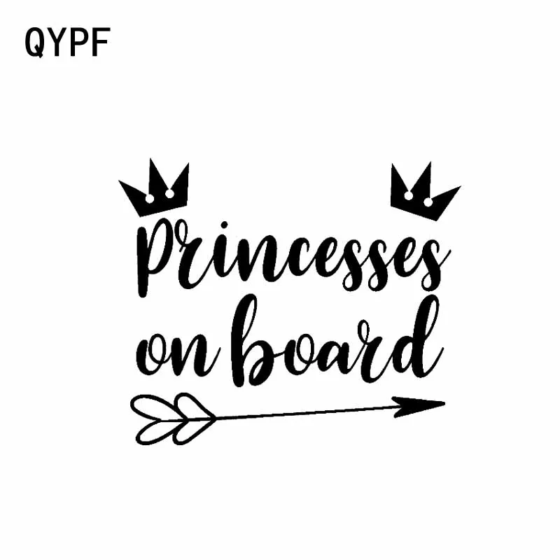 QYPF 14 см * 11 5 виниловые забавные принцессы на борту с искусственной короной