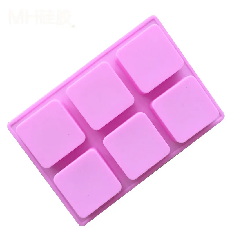 DIY Silicone 6 holes Rectangle Square Ice Cake Mold cake decorating