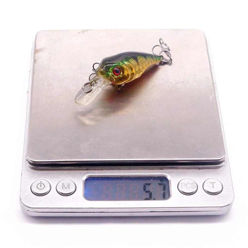 1PCS Laser Crank Fishing Lure 5CM 5.7G Hard Bait Artificial Wobblers Fake Bait Carp Bass Crankbait Fly Fishing Accessories