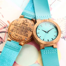 DIY Customized Logo Unique Blue Watch Family Gifts To My Mom Wood Watches Clock Women Fashion Leather Band Quartz Wristwatches DIY Customized Logo Unique Blue Watch Family Gifts To My Mom Wood Watches Clock Women Fashion Leather Band Quartz Wristwatches
