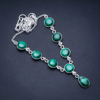 

Natural Malachite 925 Sterling Silver Y-Shaped Necklace 18 1/4" R2746