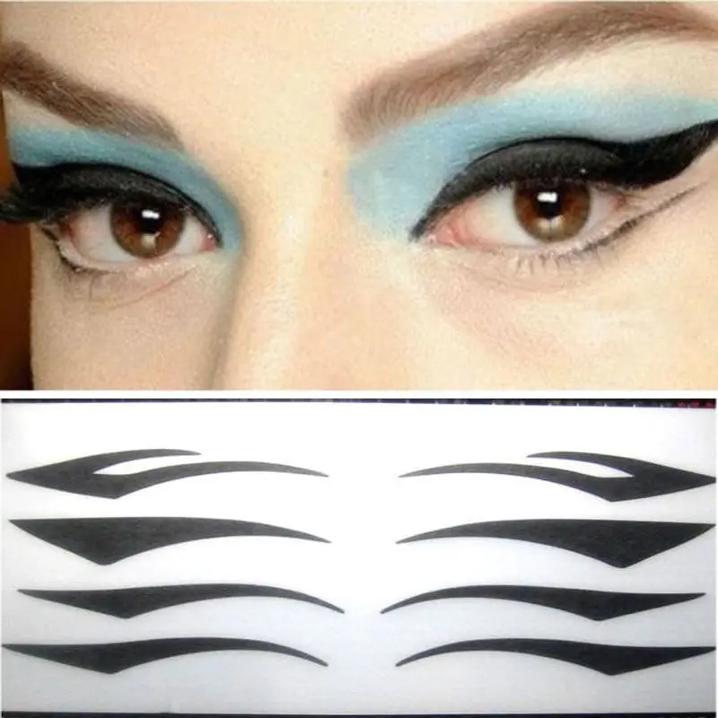 

40 Pairs 4 Styles Instant Temporary Tattoo Eye Black Transfer Eyeliner Stickers Useful Convenient Eyeline sticker