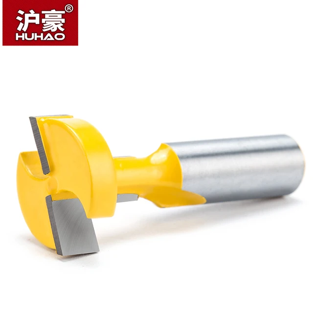 HUHAO 1pc 8mm 1/2″ Shank Woodworking Router Bit T-type Woodworking Slotting  Milling Cutter Tenon Splicing Cutter