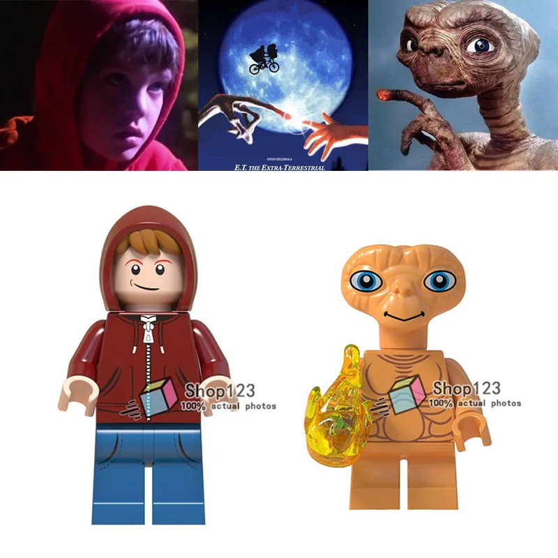 

2PCS/LOT Science Fiction Film E.T. the Extra-Terrestrial Elliott and E.T. Building Blocks Bricks Educational Toys For Children