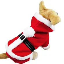 Fleece Pet Garments Winter Hooded Canine Coat Garments Christmas Santa Pet Canine Costume for Canine Roupas para Cachorro
