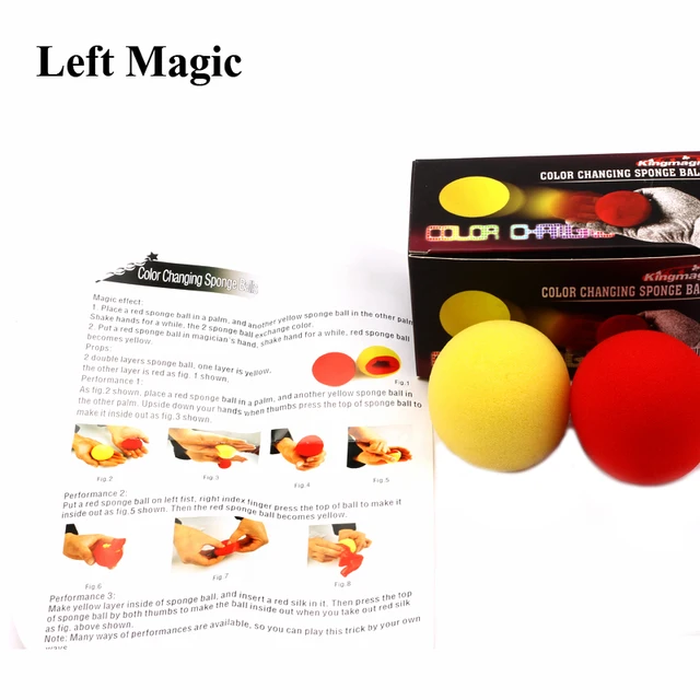 2 Pcs/ Set Color Change Sponge Ball Magic Tricks Fun Super Soft Sponges Changing Ball Square Close Up Stage Magic Props 6