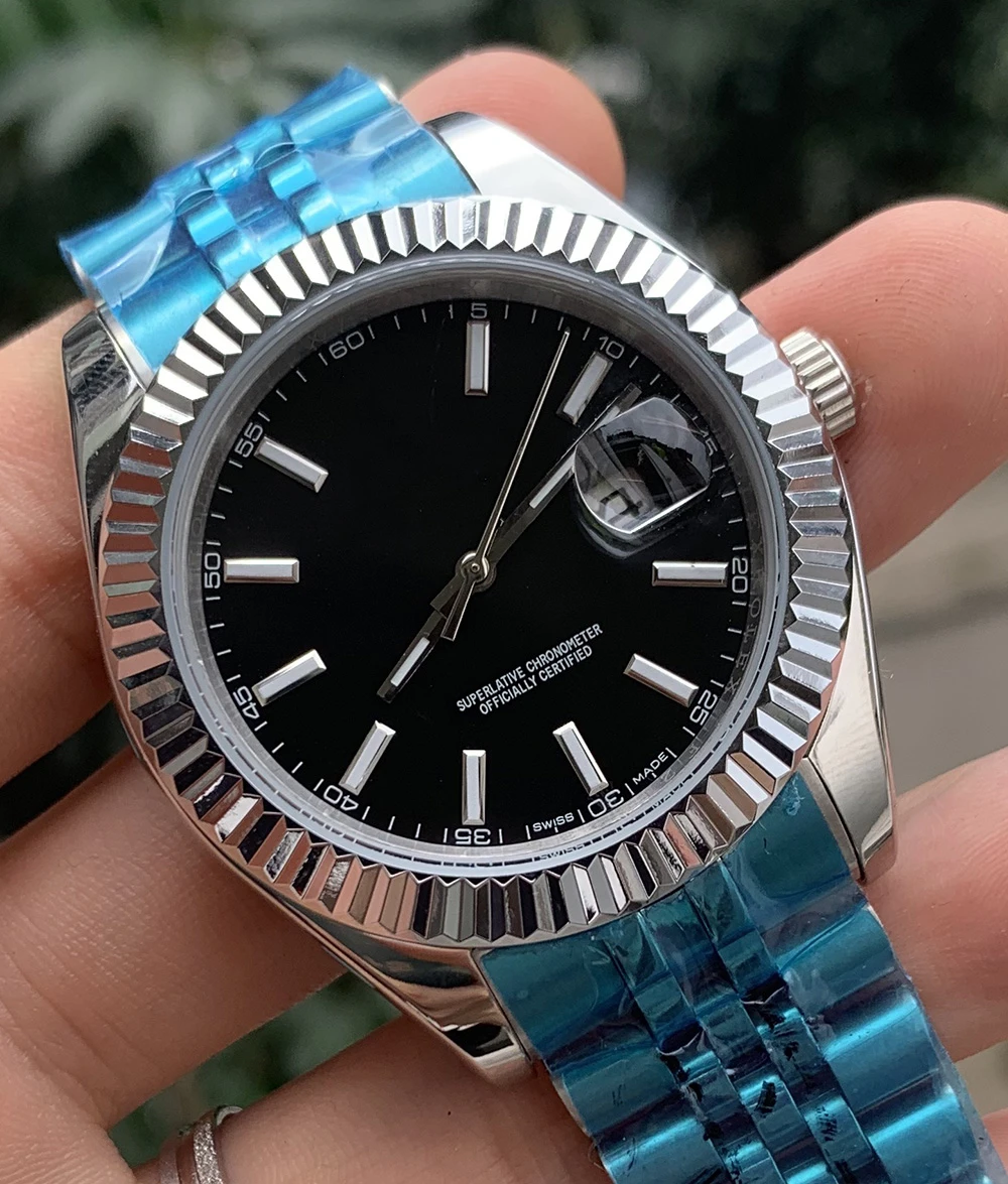 

LISM Luxury Brand Mens Watch 41mm SS Black Men Date 2813 Mechanical Automatic Just Top Desinger Mens Watches Wristwatches