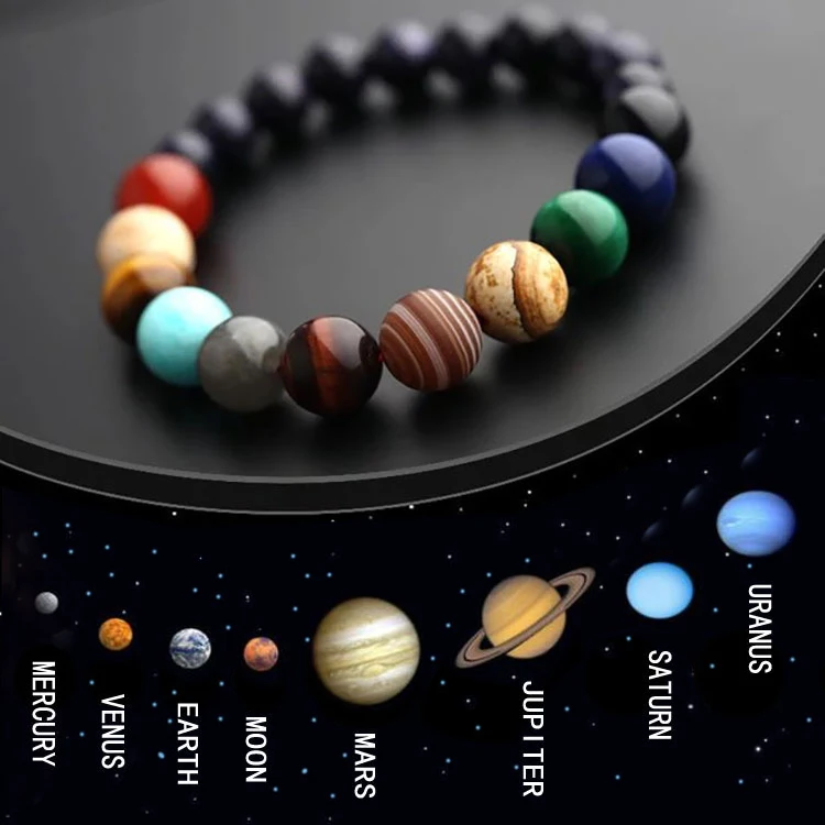 

2019 Eight Planets Bead Bracelet Men Natural Stone Universe Yoga Chakra Solar Bracelet for Men Jewelry Drop Shipping MY3