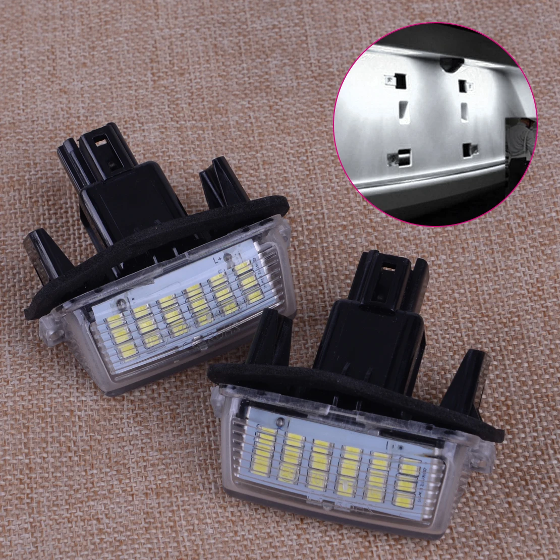 

CITALL 1 Pair 12V 18 LED 2 Pin License Number Plate Light Lamp fit for Toyota Camry Yaris Prius Vitz Avensis Esquire 2014 2015