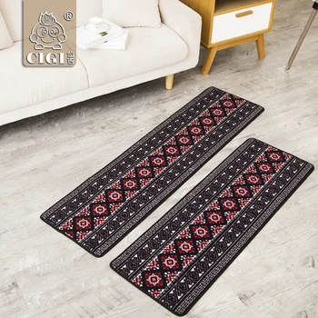 

CIGI Geometric Bedside Carpet Living Room Table Mat Creative Home Mat Kitchen Bathroom Folk Style Anti Skid Mat Entrance Doormat