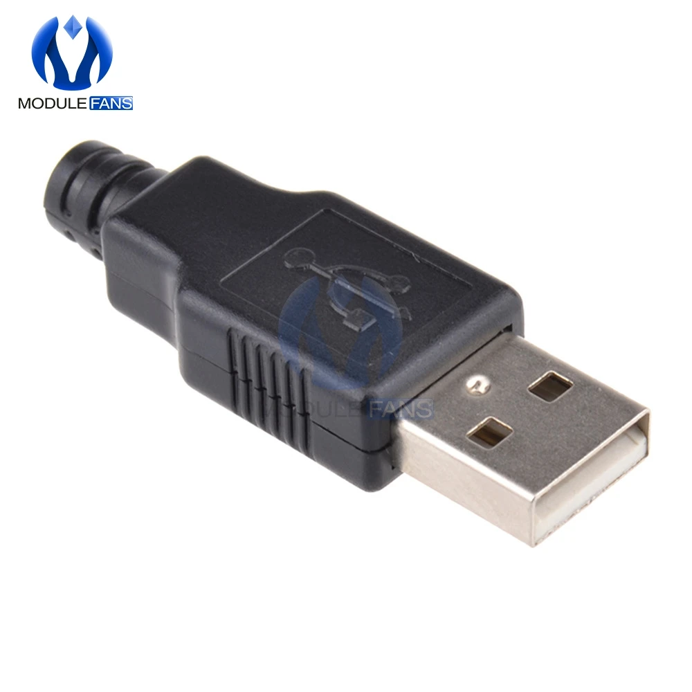 5 шт. 4-контактный переходник с USB типа A и черная пластиковая крышка | Электронные