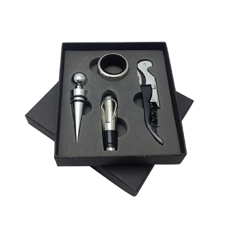 Portable Wine Bottle Opener & Stopper Set Kits Stainless Steel Stoppers