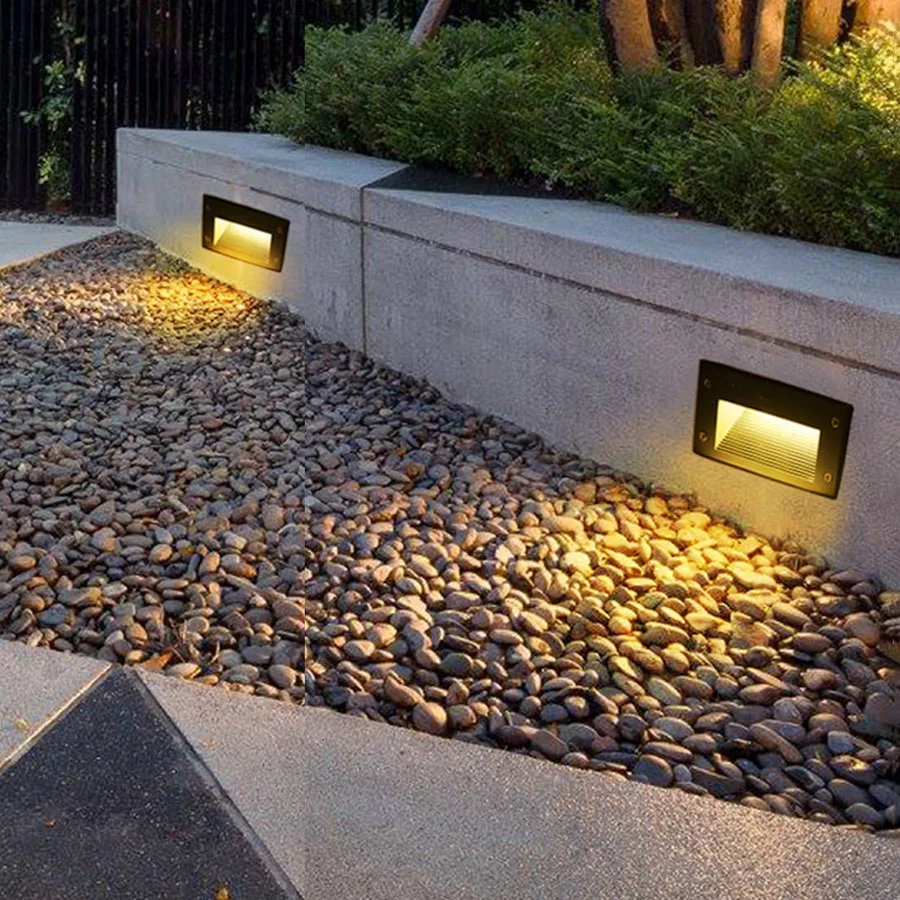 Thrisdar 3W 5W Outdoor LED Wall Lamp Recessed Led Step Stair Light IP65 Waterproof Wall Corner Light Porch Pathway LED Footlight