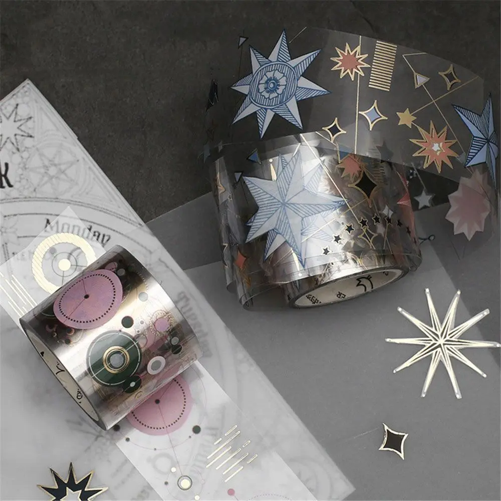 

1PC Fashion Stars Semi Transparent Washi Tapes Kawaii Stationery Scrapbooking Daiary Sticker Paper Adhesive Tape Masking Tape