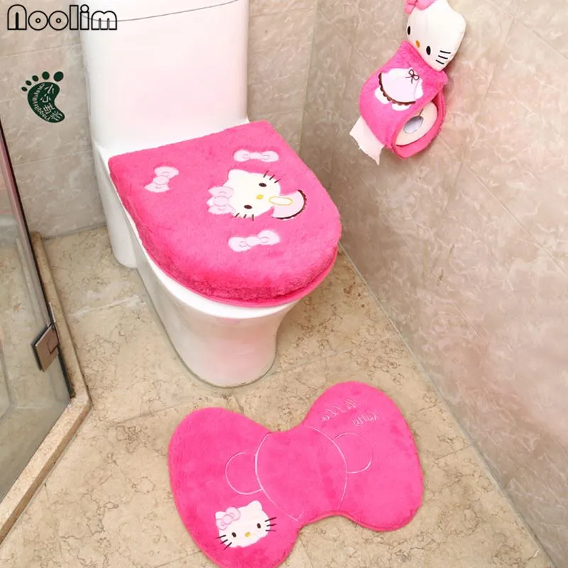 4pcs set hello kitty bathroom set toilet seat cover wc seat cover hello kitty potty seat