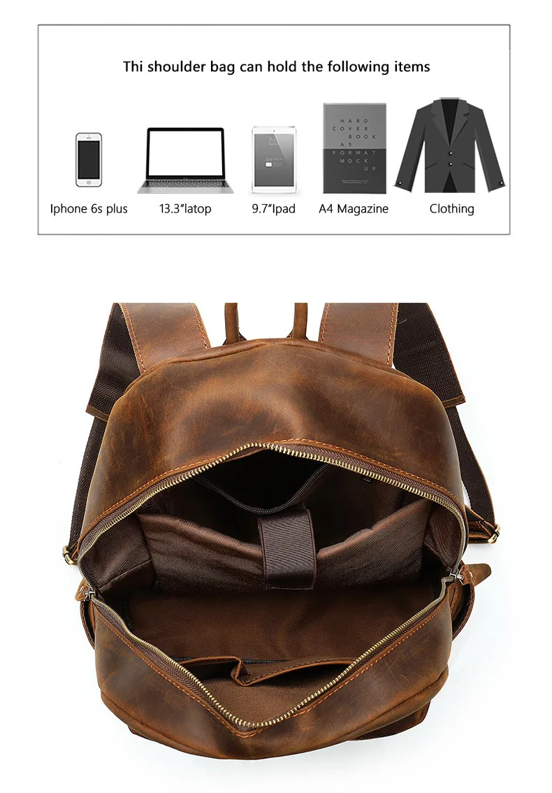 Известный бренд воловья кожа первый слой рюкзак мужской Компьютерная сумка винтажные школьные рюкзаки из натуральной кожи рюкзак мужской
