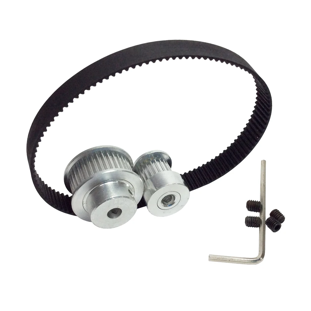 

GT2 Timing Belt Closed Loop Length 180mm Width 9mm and 2GT Timing Pulley 16/32 Teeth Shaft Center Distance 66mm