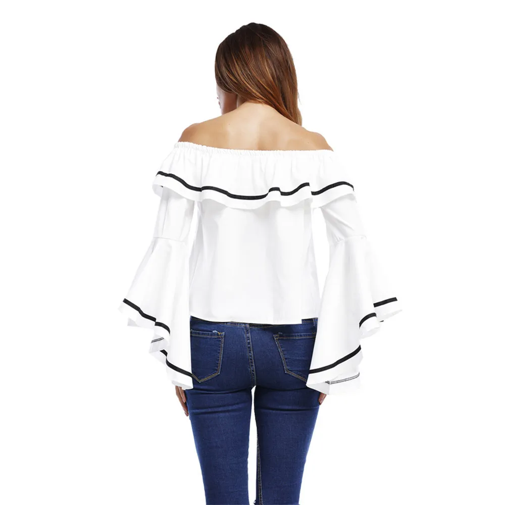 Autumn Women T shirt 2017 off shoulder crop top t shirts hot sale solid short t-shirts for women clothing fashion slim t-shirt (4)