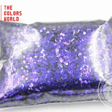 TCR403 переливающийся павлин фиолетовый с синим блеском Цвет 2,0 мм размер круглые точечные блески различной формы для дизайна ногтей или DIY украшения
