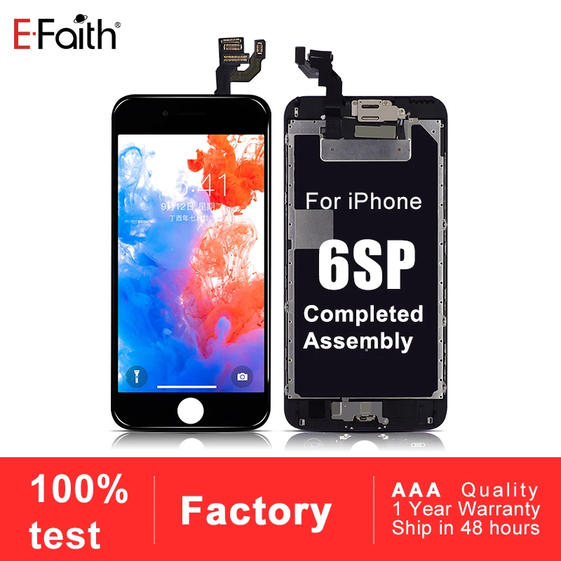 100 шт. Efaith 5 дюйма AAA Качество Полный ЖК дисплей для iPhone 6S Plus 6SP экран с фронтальной камерой и кнопкой Home