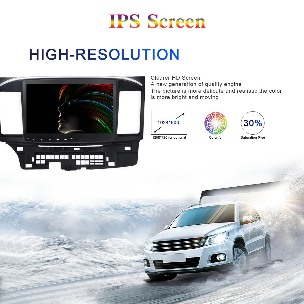 Perfect Android 9.0 Car Radio 2 Din GPS Navi for Mitsubishi Lancer / EX / EVO / Galant PX6 DSP IPS Screen 4Gb+64Gb HDMI RDS WIFI BT SD 4