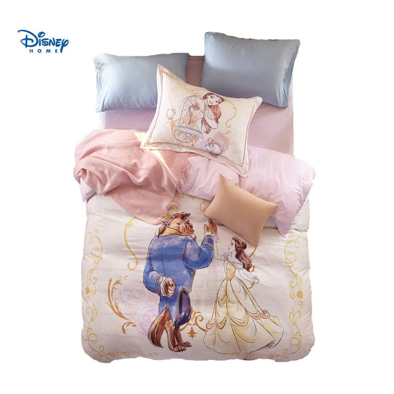 Juego de cama de La Bella La Bestia para niños, ropa de cama de algodón