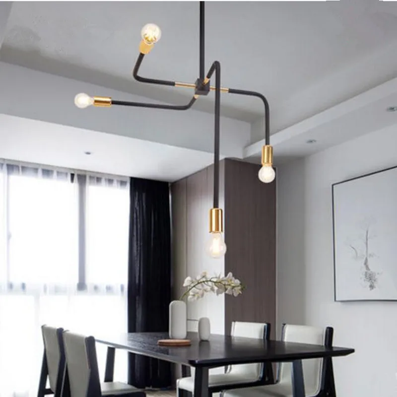 

Modern Nordic Indoor Gold Pendant Light Iron Indoor Lamp Living Dining Room Bar Coffee Shop Decoration LED Lighting Fixture