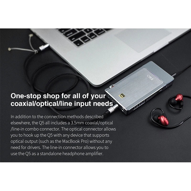 FIIO Q5 HIFI усилитель DAC флагманский Bluetooth и dsd портативный декодер MFi USB звука
