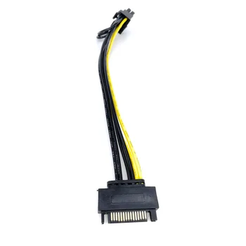 

Hot Sale 1/2/4/6/8/10pcs 15Pin SATA Male to 8pin PCI-E Female Video Card Power Supply Adapter Cable