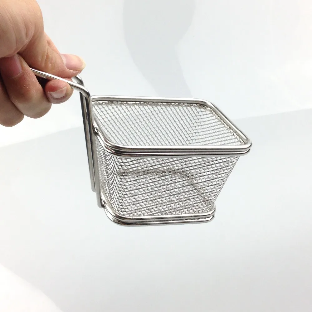 Mini frites paniers /à friture en acier inoxydable passoire de pr/ésentation des aliments outil de cuisson de pommes de terre